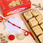 Beautiful Beaded Rakhi With Soan Papdi