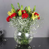Beautiful CarnationsandLilies Vase
