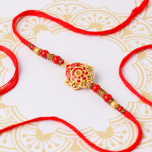 Beautiful Golden N Red Rakhi