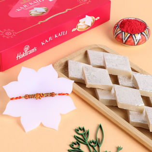 Mauli Rakhi with Kaju Katli, Rakhi Delivery in UK London