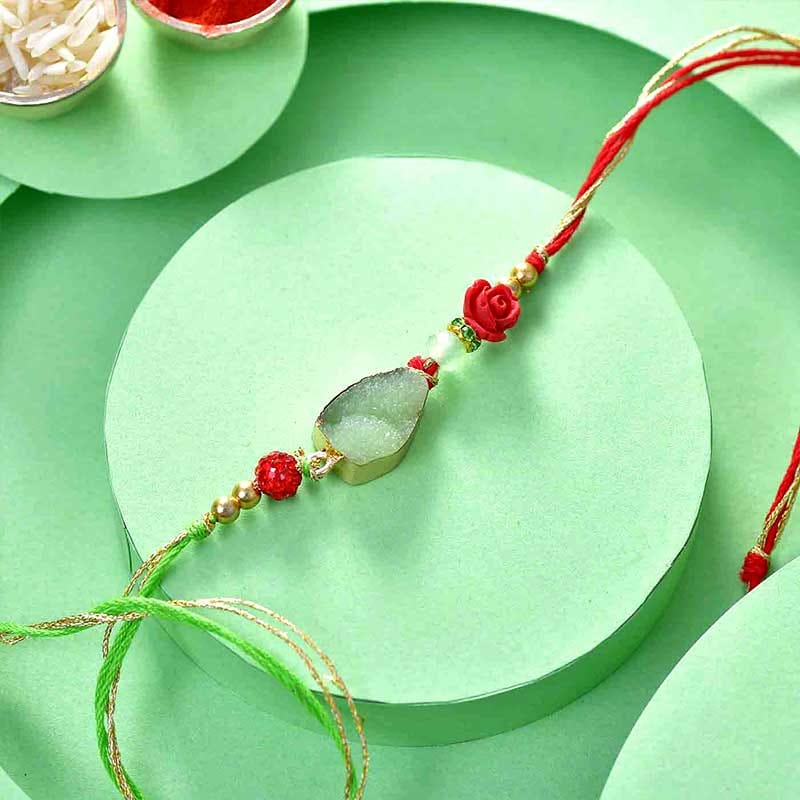 Beautifully Beaded Bhaiya Bhabhi Rakhi Set