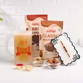 Beer Mug N Snacks Rakhi Combo