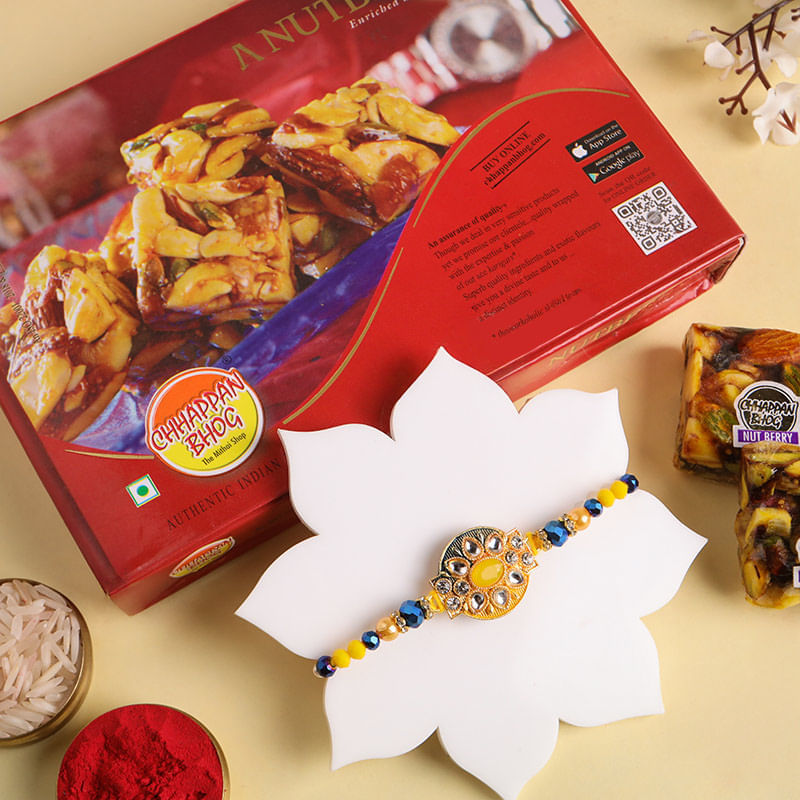 Bejewelled Rakhi With Nutberry Delight