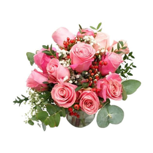 Berry Adorned Rose Elegance