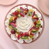 Top view of Red Velvet Fruit Cake