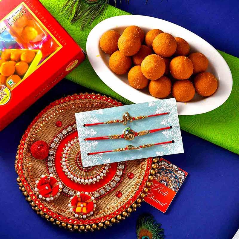 Besan Laddoo Rakhi Thali