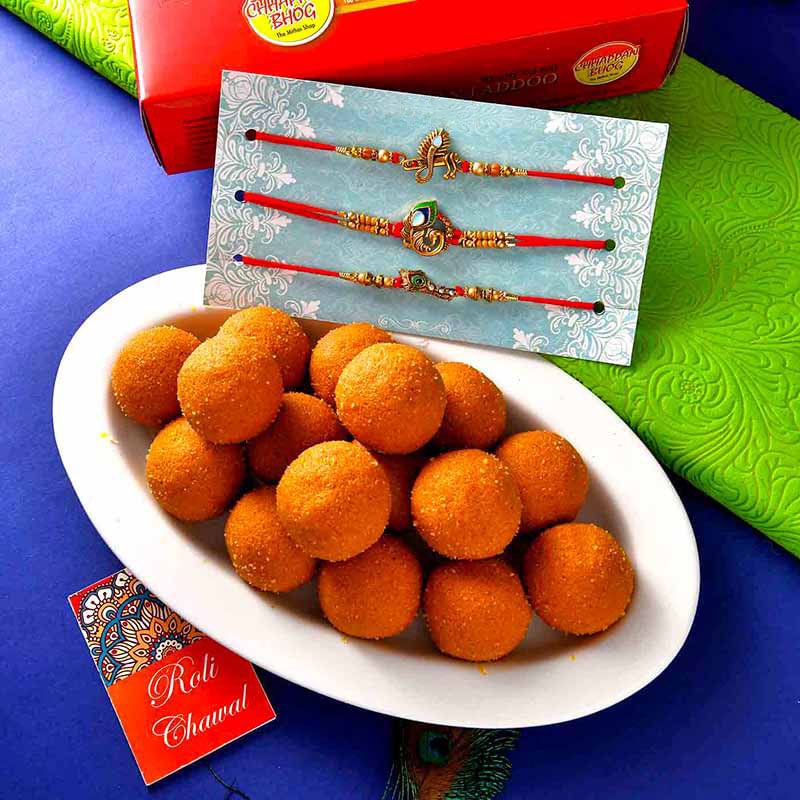 Besan Laddoo Trio Rakhi