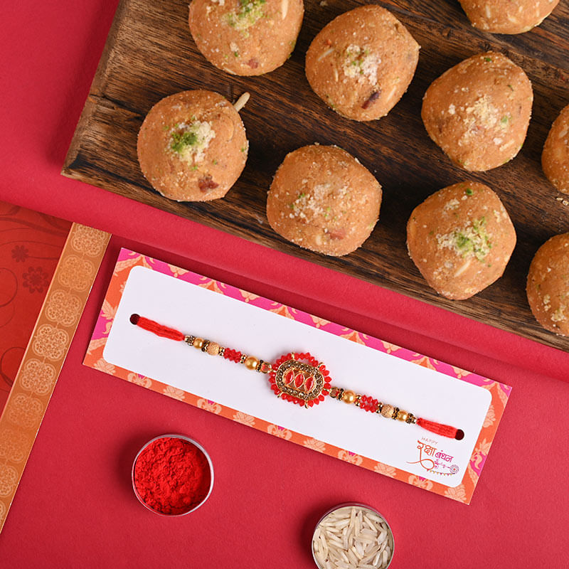 Besan Laddoo With Designer Rakhi