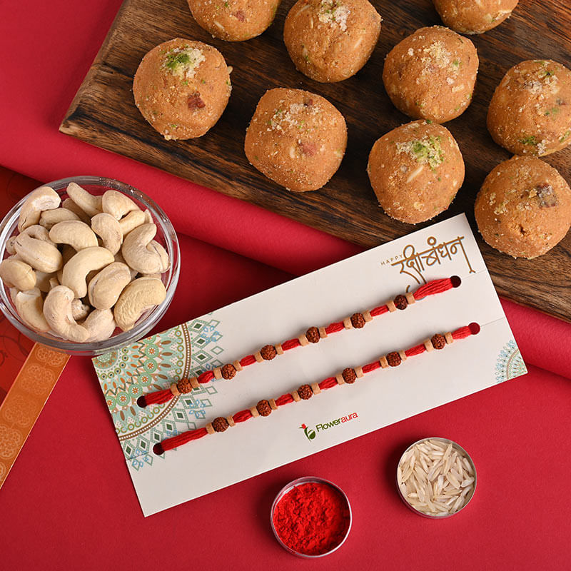 Besan Ladoo N Cashews With Rakhis