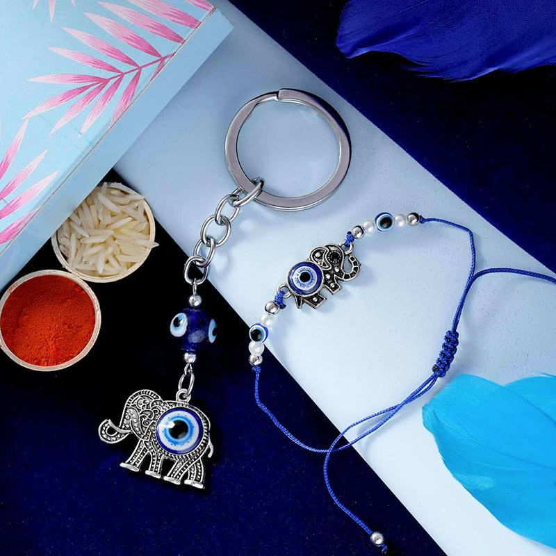 Best Bro Rakhi N Key Chain Combo With Chocolates