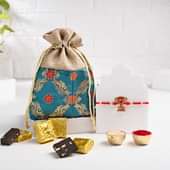 Best Bro Rakhi With Handmade Chocolate Filled Potli