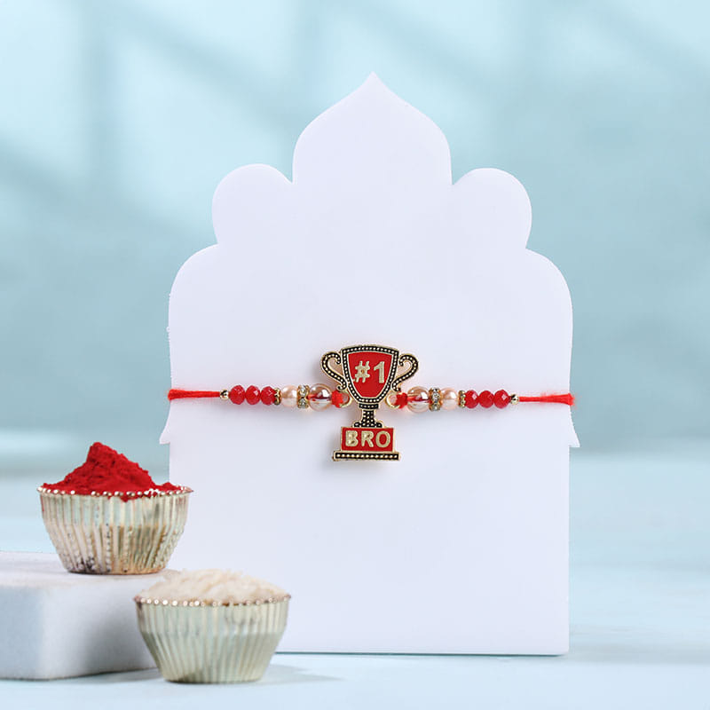 Best Bro Trophy Rakhi With Almonds N Raisins