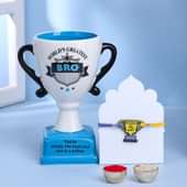 Best Brother Trophy And Rakhi Combo