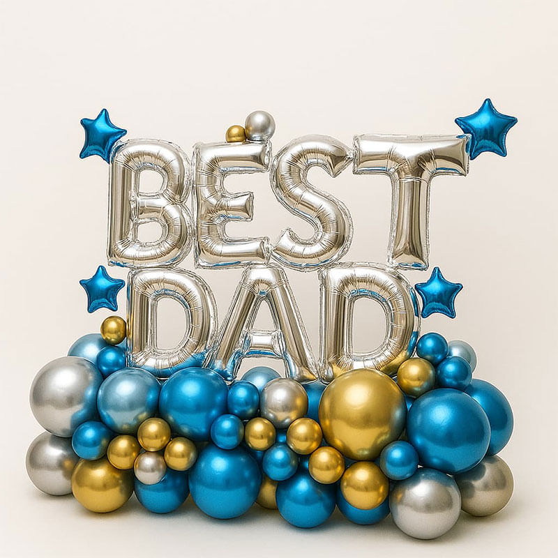 Best Dad Chrome Balloon Decor