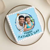 Top view of Fathers Day Photo Cake