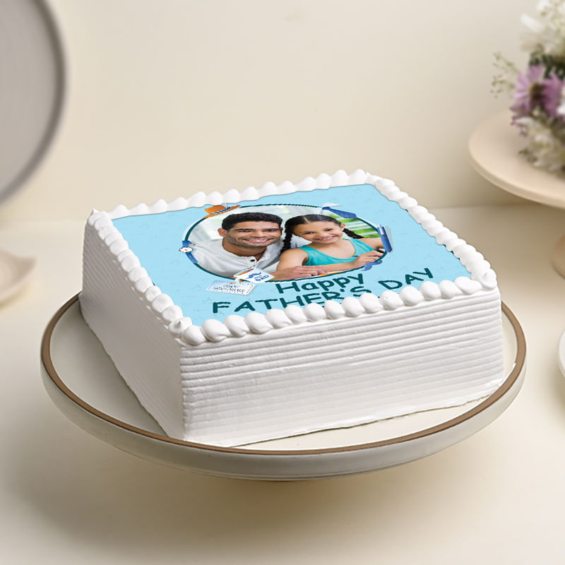 Side view of Fathers Day Photo Cake