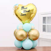 Best Dad Ever Balloons Bouquet: Golden and Green Balloons Bouquet
