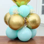 Best Dad Ever Balloons Bouquet: Bunch of Golden and Green Balloons Bouquet