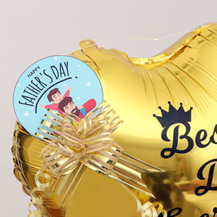 Side view of Best Dad Ever Balloons Bouquet