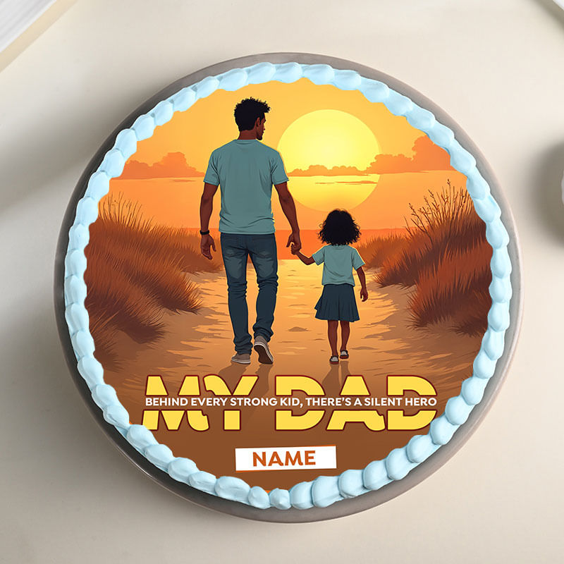 Best Papa Ever Photo Cake - Top View