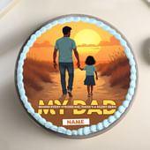 Best Papa Ever Photo Cake - Top View