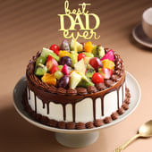 Best Dad Fruit Medley Chocolate Cake