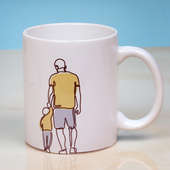 Best Father's Day Gift- Personalised White Ceramic Mug Back View