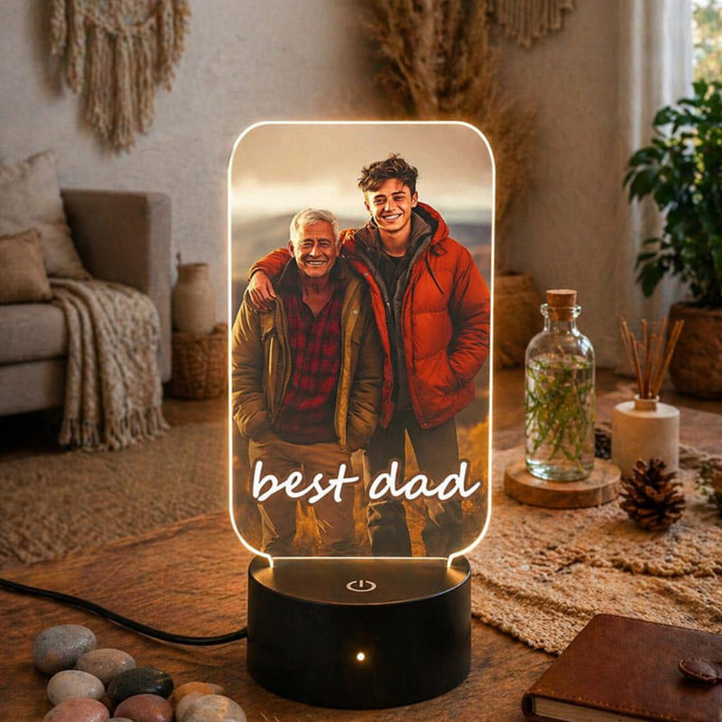 Best Dad Led Photo Lamp