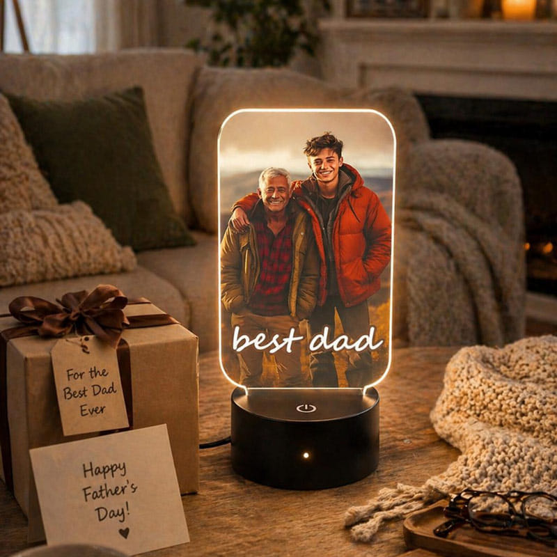 Best Dad Led Photo Lamp