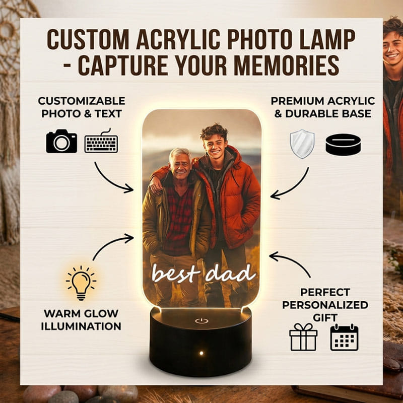 Best Dad Led Photo Lamp