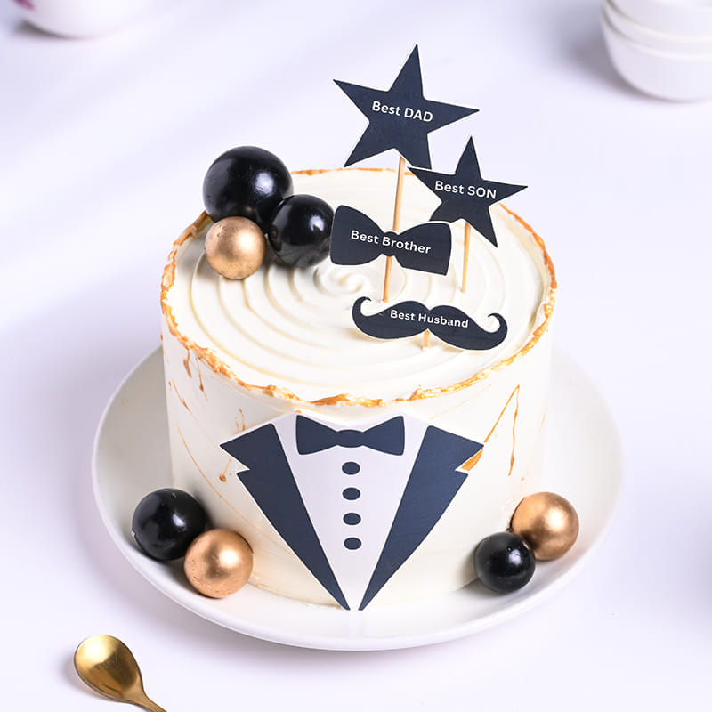 Best Dad Tuxedo Cake