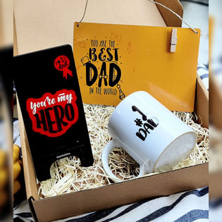 Best Dad Wall Hanging with Mobile Stand n Mug Hamper