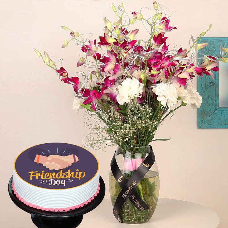 Best Friend Cake and Flower Combo
