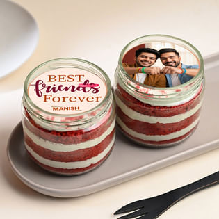 Best Friends Personalised Red Velvet Jar Cake Duo