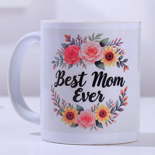 Best Mom Ever Floral Mug