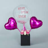 Best Mom Flower Box N Balloons Online Delivery