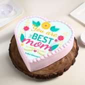 Best Mom Heart Shaped Cake