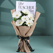 Best Teacher Ever Gerbera Floral Wrap