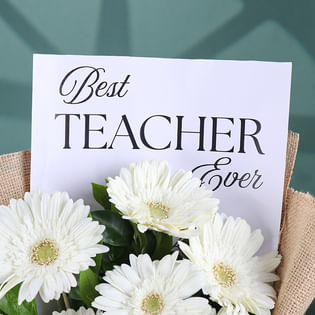 Best Teacher Ever Gerbera Floral Wrap