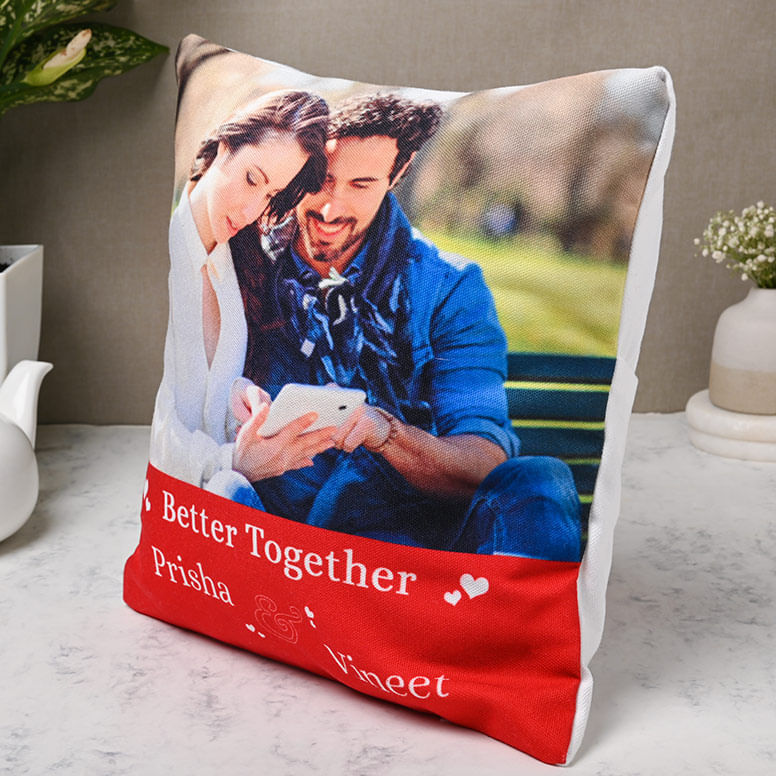 Better Together Personalised Printed Cushion - A Beautiful Gift for Wife on Birthday