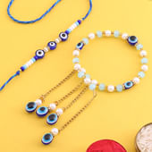 Bhai Bhabhi Beaded Evil Eye Rakhis