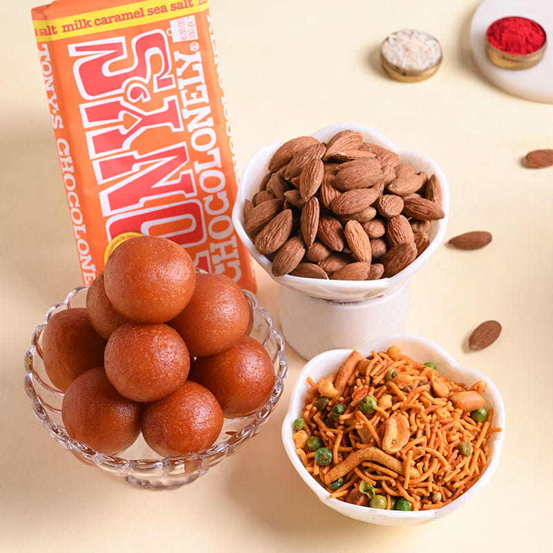 Bhai Bhabhi Evil Eye Rakhi N Festive Feast Hamper