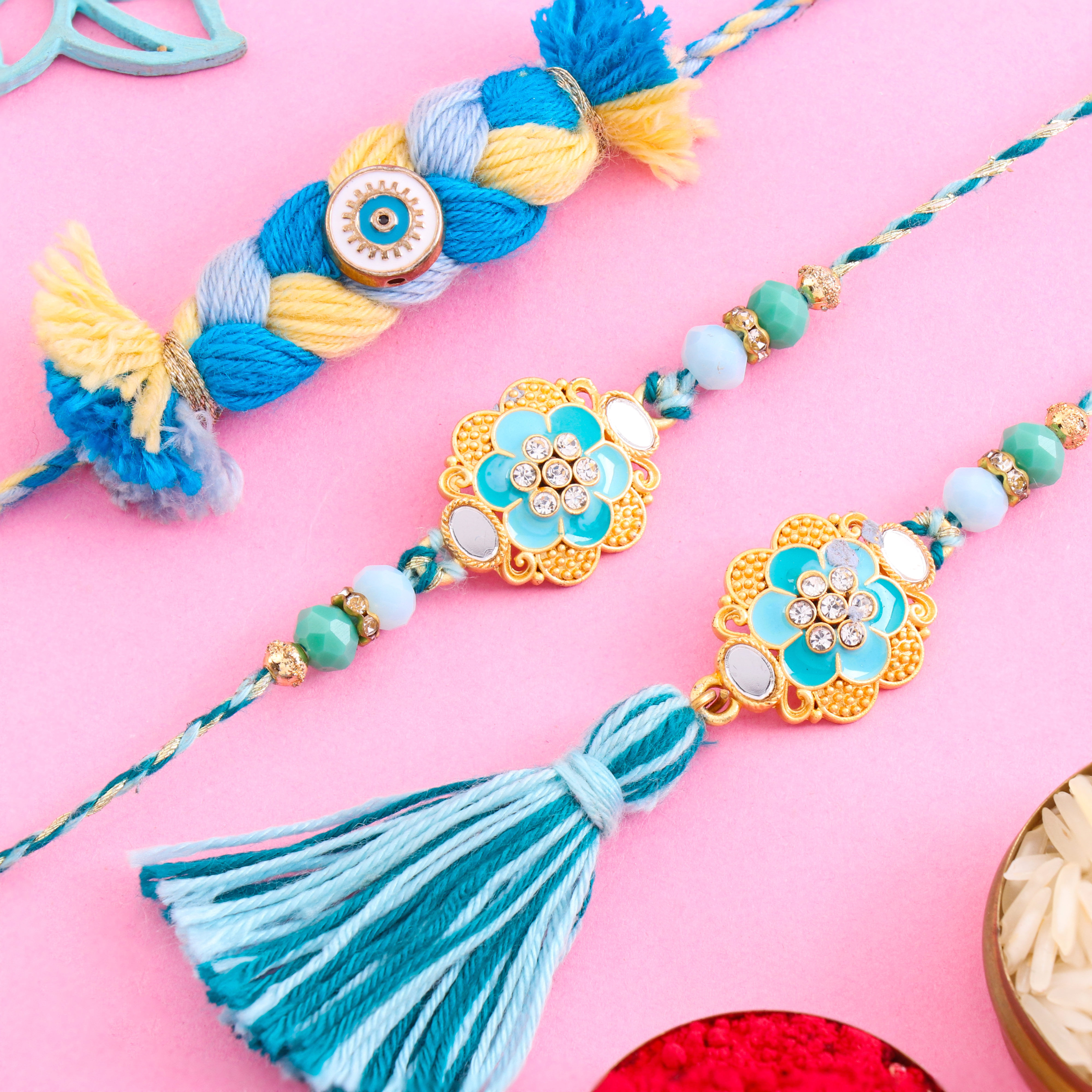 Bhai Bhabhi Rakhi N Colour Pop Rakhi Combo