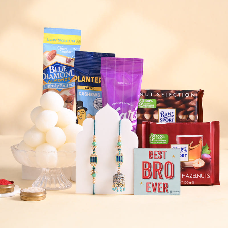 Bhai Bhabhi Rakhi N Festive Treats Hamper