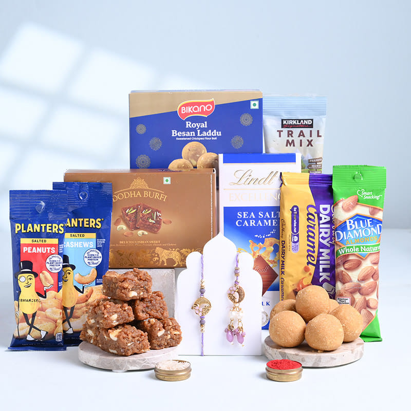 Bhai Bhabhi Rakhi With Nuts Sweets N Chocolates-Canada
