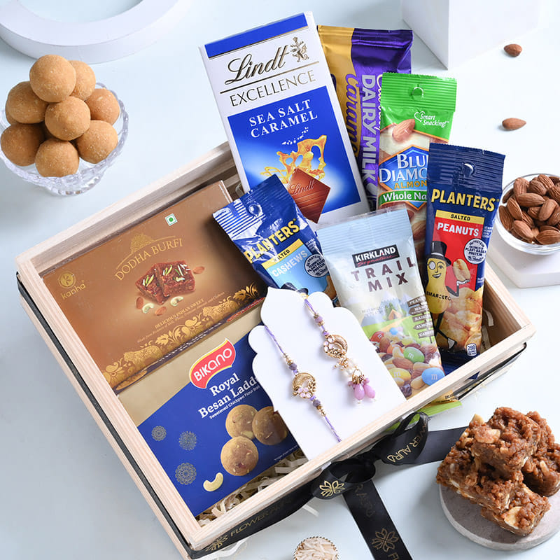 Bhai Bhabhi Rakhi With Nuts Sweets N Chocolates-Canada