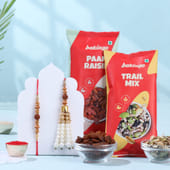 Bhai Bhabhi Rudraksh Rakhi With Festive Treats