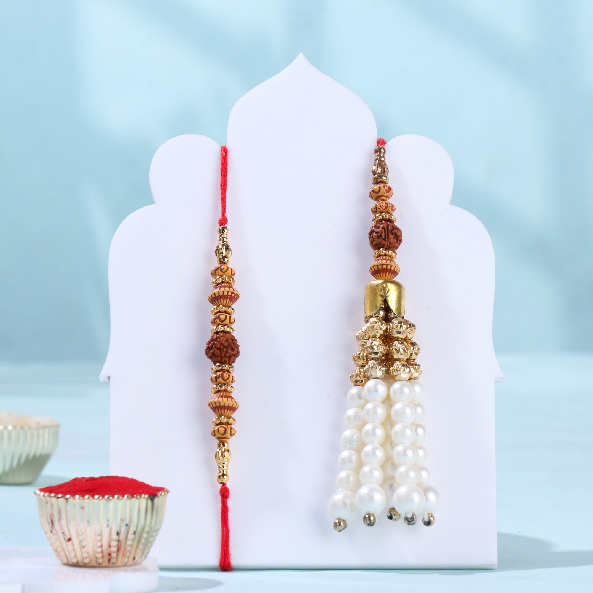Bhai Bhabhi Rudraksh Rakhi With Festive Treats