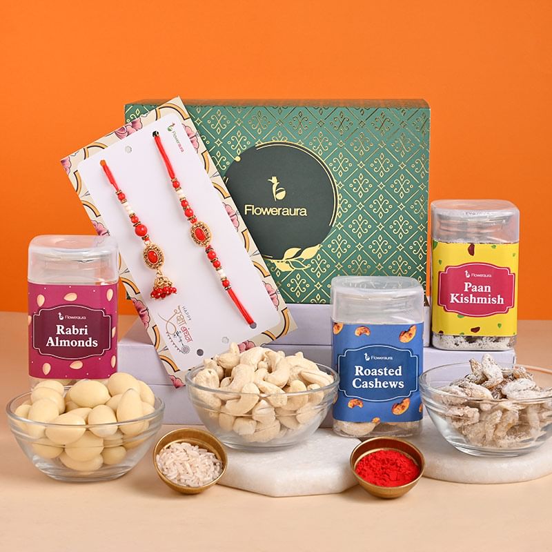 Stone Rakhi for Bhaiya Bhabhi - Bhai Bhabhi Signature Box