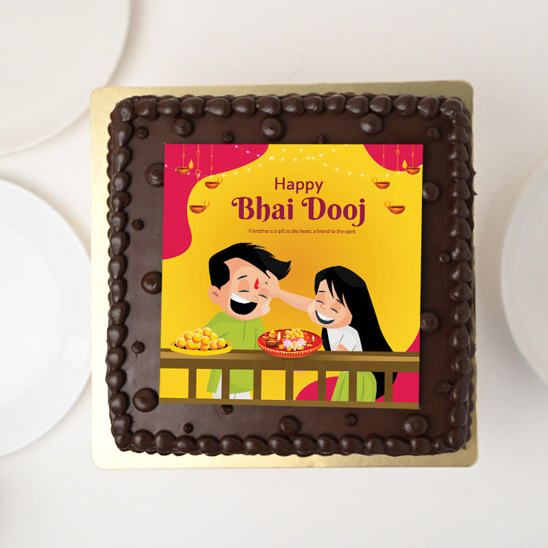 Bhai Dooj Chocolate Poster Cake